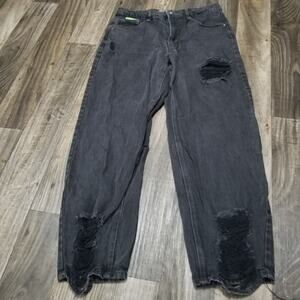 Empyre Black Jeans Women Sz 12 Straight‎ Leg Skater Denim Distressed